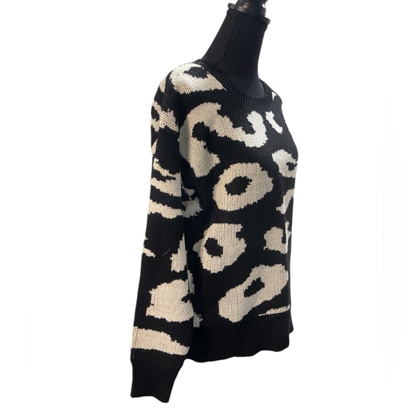 Baltic Born Black and Cream Abstract Crew Neck Sweater - Picture 2 of 5
